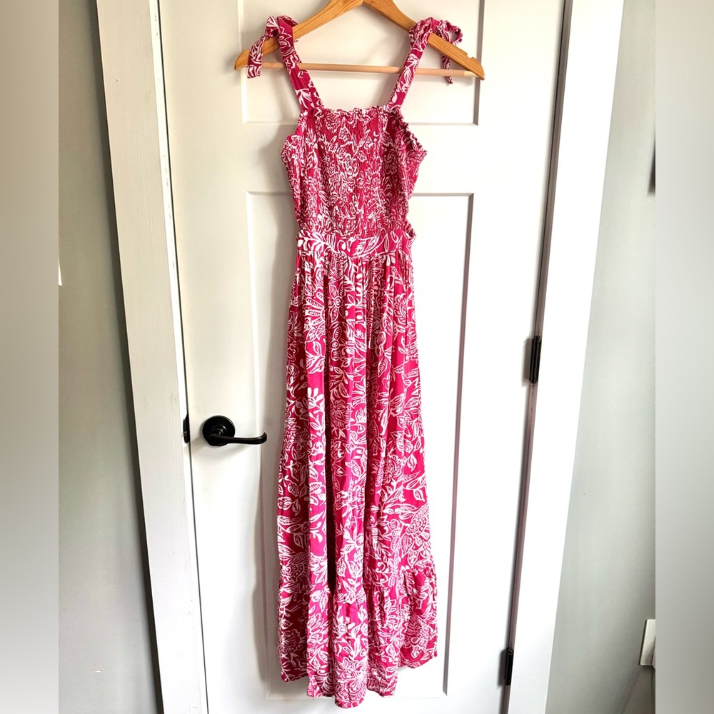 SINCERELY JULES Pink Smocked Dress S
